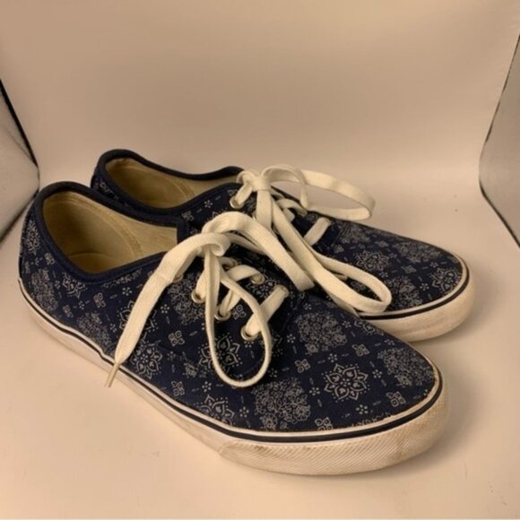 AEO Womens Canvas Blue with White Print Shoes Sneaker Size 9​​​​​​​​ - Picture 1 of 8